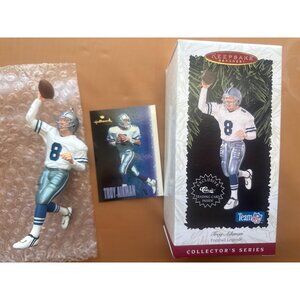 Troy Aikman 1996 Dallas Cowboys NFL Football Player #8 Hallmark Ornament New NIB